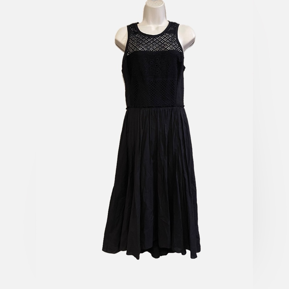 Rebecca Taylor Midnight Blue Dress Cotton Size 6 - Picture 11 of 11